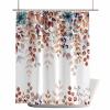 Anzona Fall Orange Leaves Shower Curtains Set - Small 36 x 72 Inch, Thanksgiving Rustic Autumn Shower Curtain Waterproof, Blue Leaf Polyester Fabric Bathroom Curtain with 12 Hooks, 1 Panel view 2