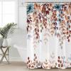Anzona Fall Orange Leaves Shower Curtains Set - Small 36 x 72 Inch, Thanksgiving Rustic Autumn Shower Curtain Waterproof, Blue Leaf Polyester Fabric Bathroom Curtain with 12 Hooks, 1 Panel view 3