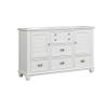 Benjara BM304792 61 in. Jims 2 Cabinets 5 Drawers Cup Handles Wood Dresser Crisp White view 1