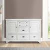 Benjara BM304792 61 in. Jims 2 Cabinets 5 Drawers Cup Handles Wood Dresser Crisp White view 2