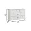 Benjara BM304792 61 in. Jims 2 Cabinets 5 Drawers Cup Handles Wood Dresser Crisp White view 3