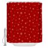Christmas Snowflake Shower Curtain, Xmas Red Gold Winter Holiday Waterproof Washable Boho Funny Cute Shower Curtains Set for Bathroom Farmhouse Bathtubs Curtains Decor Set 66"Wx72"L with Hooks view 3