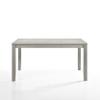 Benjara BM304804 59 in. Pane Rectangular Wood Smooth Dining Table with Tall Block Legs Gray view 1