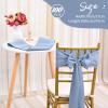 LOKUME 100 PCS Satin Chair Sashes Bows, Dusty Blue Ribbon Ties Back Sash Bow Decorative for Wedding Birthday Banquet Party Hotel Event Chair Cover Decoration (7 x 108 Inch) view 2