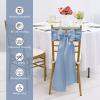 LOKUME 100 PCS Satin Chair Sashes Bows, Dusty Blue Ribbon Ties Back Sash Bow Decorative for Wedding Birthday Banquet Party Hotel Event Chair Cover Decoration (7 x 108 Inch) view 4