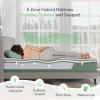 Novilla Hybrid Full Mattress, 10-Inch 5-Zone Gel Memory Foam Mattress for Motion Isolation & Support - Mid-Firm, In a Box view 3