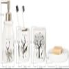 RUTAVM Countertop Bathroom Accessories Set, 4-Piece Ceramic Bathroom with Lotion Dispenser, Mouthwash Cup, Vanity Tray, Soap Dish and Toothbrush Holde view 2