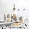 RUTAVM Countertop Bathroom Accessories Set, 4-Piece Ceramic Bathroom with Lotion Dispenser, Mouthwash Cup, Vanity Tray, Soap Dish and Toothbrush Holde view 3
