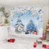 Christmas Shower Curtain, Winter Gnomes Xmas Silver Tree Pine Blue Waterproof Washable Boho Funny Cute Shower Curtains Set for Bathroom Farmhouse Bathtubs Curtains Decor Set 72"Wx84"L with Hooks view 2