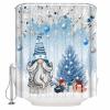 Christmas Shower Curtain, Winter Gnomes Xmas Silver Tree Pine Blue Waterproof Washable Boho Funny Cute Shower Curtains Set for Bathroom Farmhouse Bathtubs Curtains Decor Set 72"Wx84"L with Hooks view 3