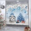 Christmas Shower Curtain, Winter Gnomes Xmas Silver Tree Pine Blue Waterproof Washable Boho Funny Cute Shower Curtains Set for Bathroom Farmhouse Bathtubs Curtains Decor Set 72"Wx84"L with Hooks view 4