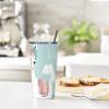 LZQPOEAS 20 oz Stainless Steel Tumbler with Straw and Lid Vacuum Tumbler cup Cute Hand Drawn Llama Insulated Tumblers Double Wall Insulated Cup for Coffee Slim Travel Coffee Mug for Home Office view 2