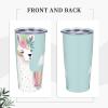 LZQPOEAS 20 oz Stainless Steel Tumbler with Straw and Lid Vacuum Tumbler cup Cute Hand Drawn Llama Insulated Tumblers Double Wall Insulated Cup for Coffee Slim Travel Coffee Mug for Home Office view 3