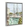 Coastal Town Marina Travel Cityscape, 16 x 20 Inch Canvas in Floater Frame view 2