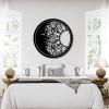 Cadeali Metal Wall Art, Sun and Moon, Sliver, 23"x23", Wrought Iron, Eclectic, Wall Decor view 2