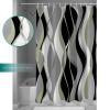 Sage Green Stripes Shower Curtain, Modern Geometric Black Grey White Waterproof Washable Boho Funny Cute Shower Curtains Set for Bathroom Farmhouse Bathtubs Curtains Decor Set 54"Wx78"L with Hooks view 3