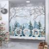 PIEPLE Gnomes Blue Shower Curtain, Christmas Forest Winter Tree Branch Waterproof Washable Boho Funny Cute Shower Curtains Set for Bathroom Farmhouse Bathtubs Curtains Decor Set 60" Wx72 L with Hooks view 4