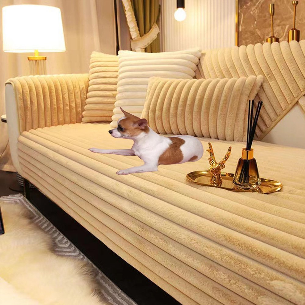 Funny Fuzzy Sofa Covers,Universal Sofa Cover Seat Cushion,Cosy Plush Solid Colour Non-Slip Couch Cover-Fuzzy Furry Dog Bed Cover Pet Blanket Sofa Couch Furniture Protector
