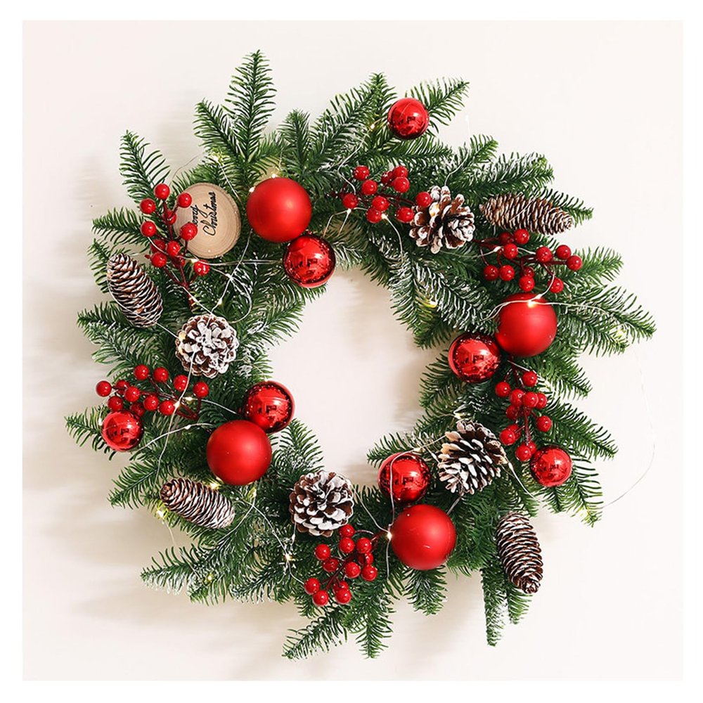 Christmas Wreath Green Vine, Scene Setting Door Hanging Ornaments Hanging Decorations, Festive Wall Front Door Hangings Hanging Decorations Pendants, Create Atmosphere Dress Up Supplies