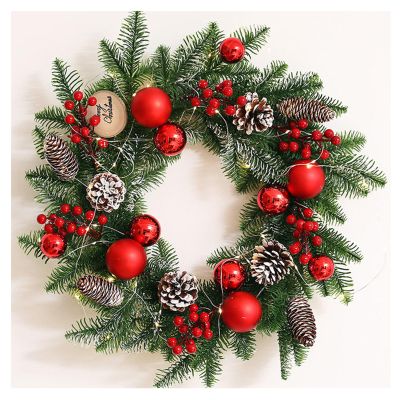 Christmas Wreath Green Vine, Festive Wall Front Door Hangings Hanging Decorations Pendants, Scene Setting Door Hanging Ornaments Hanging Decorations, Create Atmosphere Dress Up Supplies