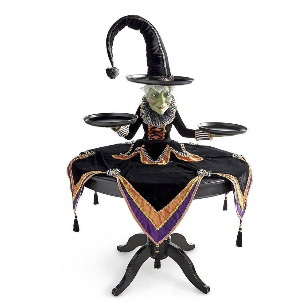 Creative Witch Display Stand Tray,Halloween Snack Cupcake Tabletop Server Decoration Resin Stroage Rack Halloween Decoration(Height 18cm/7.08inch)