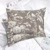 MangGou Chinoiserie Style Body Pillow Covers Set of 2 French Country Cushion Cover 20x30in Floral Tan Asian Lumbar Pillow Case Accent Toss Pillowcase Rustic Decor for Bedroom Living Room Sofa view 1