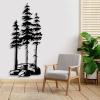 Cadeali Pine Tree Metal Wall Art, Metal Pine Tree Art, Rock Wall Decor, Nature Forest Decorations, Farmhouse Decorations, Nature Artwork, Living Room Decor (Gold, 24"x10" | 60x26.5 cm) view 2