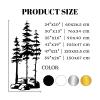 Cadeali Pine Tree Metal Wall Art, Metal Pine Tree Art, Rock Wall Decor, Nature Forest Decorations, Farmhouse Decorations, Nature Artwork, Living Room Decor (Gold, 24"x10" | 60x26.5 cm) view 4