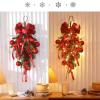 Christmas Decoration with Lights Garland Door Hanging, Christmas Upside Down Tree Half Face Tree, Rattan Wall Hanging Christmas Decoration Dress Up Items view 3