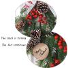 Christmas Decoration with Lights Garland Door Hanging, Christmas Upside Down Tree Half Face Tree, Rattan Wall Hanging Christmas Decoration Dress Up Items view 4