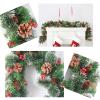 Christmas European PVC Wreath, Pine Needles Mixed with Pine Cones and Red Fruits 2.7 M Hanging Cane, Front Door Mantelpiece Decoration, Dress-Up Piece to Create a Festive Atmosphere view 3