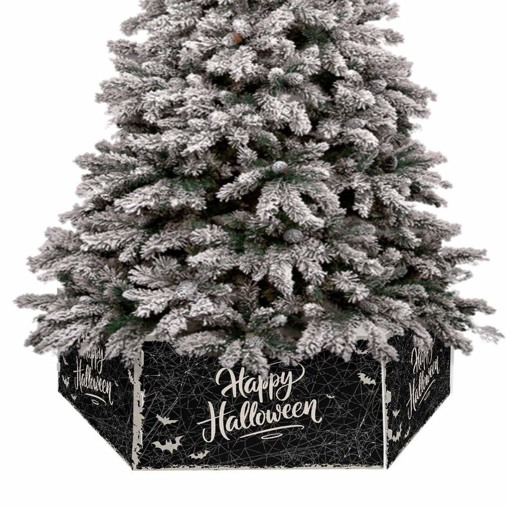 Christmas Tree Collar, Halloween Tree Skirts Xmas Tree Trunk Ring Collar Box Stand Cover for Artificial Trees Base Holder Cover Festival Decor Haunted-House Spooky Horror Seasonal Fall