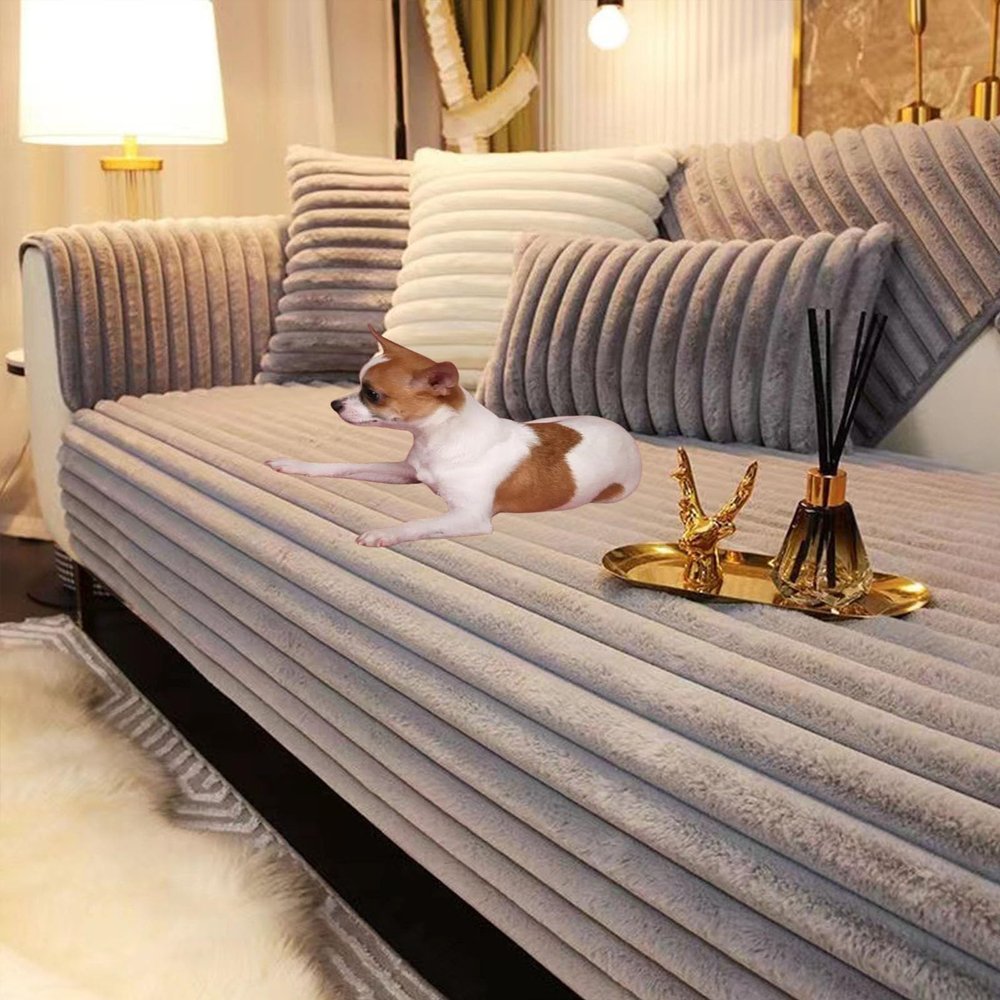 Funny Fuzzy Sofa Covers,Universal Sofa Cover Seat Cushion,Cosy Plush Solid Colour Non-Slip Couch Cover-Fuzzy Furry Dog Bed Cover Pet Blanket Sofa Couch Furniture Protector