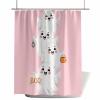 Anzona Pink Halloween Ghosts Shower Curtains Set - Long 72 x 84 Inch, Cute Ghost Shower Curtain Waterproof, Halloween Polyester Fabric Bathroom Curtain with 12 Hooks, Bathroom Accessories, 1 Panel view 2