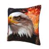 AdaNti American Flag Fire Eagle Print Throw Pillow Cover Square Soft Cushion Cover Throw Pillow Case for Home Decor Living Room Bed Couch Car 16"x16" view 3