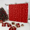 Christmas Snowflake Shower Curtain, Xmas Red Gold Winter Holiday Waterproof Washable Boho Funny Cute Shower Curtains Set for Bathroom Farmhouse Bathtubs Curtains Decor Set 72"Wx72"L with Hooks view 1