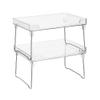 BFLCTTBD 2pcs Clear Acrylic Foldable Shelves Cabinet Storage Organizer Shelf Rack Countertop Stackable Shelve for Kitchen Bathroom view 1