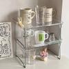 BFLCTTBD 2pcs Clear Acrylic Foldable Shelves Cabinet Storage Organizer Shelf Rack Countertop Stackable Shelve for Kitchen Bathroom view 2