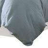 Benjara Uvi 3 Piece Queen Comforter Set, Cotton, Natural Crinkled Texture, Blue view 4