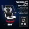 RESPAWN 3085 Ergonomic Gaming Chair for Adults, High Back Office Chair with Headrest and Flip Up Arms, Leather Racing Style Gaming Seat with Lumbar Support, Video Game Computer Desk Seat - White view 4