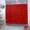 Christmas Snowflake Shower Curtain, Xmas Red Gold Winter Holiday Waterproof Washable Boho Funny Cute Shower Curtains Set for Bathroom Farmhouse Bathtubs Curtains Decor Set 60"Wx72"L with Hooks view 4