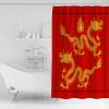 Chinese Shower Curtain, Original Traditional Oriental Dragon New Year Waterproof Washable Boho Funny Cute Shower Curtains Set for Bathroom Farmhouse Bathtubs Curtains Decor Set 72"Wx84"L with Hooks view 2