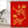 Chinese Shower Curtain, Original Traditional Oriental Dragon New Year Waterproof Washable Boho Funny Cute Shower Curtains Set for Bathroom Farmhouse Bathtubs Curtains Decor Set 72"Wx84"L with Hooks view 4