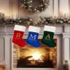 Printualist Custom Christmas Monogram Stockings - 20 Inches - Personalized Initial Xmas Stockings with Your Name - Velvet Stockings with White Plush - 4 Pack view 2