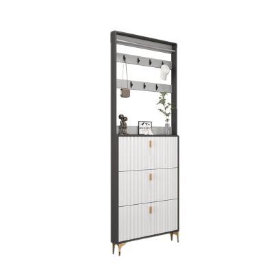 GRFIT Shoe Cabinets Shoe Cabinet Ultra-Thin Tipping Bucket Light Luxury Simple Modern Clothes and hat one Cabinet Entry Hall Cabinet for Entryway (Size : 80 * 24 * 210cm)