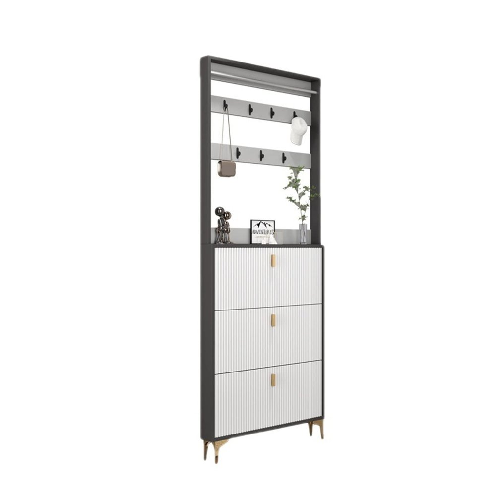 GRFIT Shoe Cabinets Shoe Cabinet Ultra-Thin Tipping Bucket Light Luxury Simple Modern Clothes and hat one Cabinet Entry Hall Cabinet for Entryway (Size : 80 * 24 * 210cm)