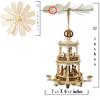 USA SUPREME German Style Christmas Pyramid Carousel Decoration  17.5 Inches - Wood Nativity Scene Set -Table Top Holiday Decor - 6 Candle Holders - of German Design. view 2