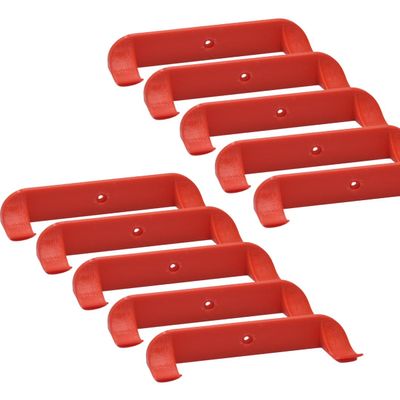 Collectible Car Display Wall Mount Compatible with Lego Speed Champions | Wall Display Mounts Compatible with Lego Racecar Models | Made in USA (Red, 10 Pack)