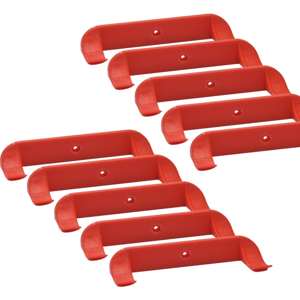 Collectible Car Display Wall Mount Compatible with Lego Speed Champions | Wall Display Mounts Compatible with Lego Racecar Models | Made in USA (Red, 10 Pack)