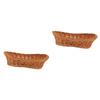 ABOOFAN 2pcs Weaving Storage Basket Natural Woven Snack Serving Holder for Fruits Breads Candies Decorative Desktop Organizer Stylish Design for Home Kitchen Use view 1